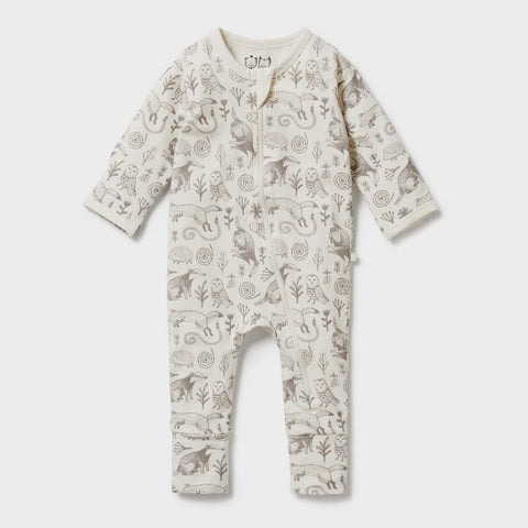 Wilson & Frenchy Organic Zipsuit with Feet - Tribal Woods