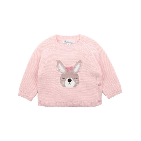 “Bebe Baby Ciara Bunny Knitted Jumper - spft pink