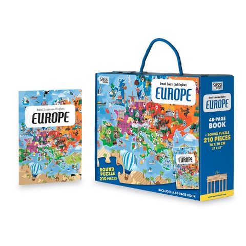 Sassi Travel,  Learn and Explore Puzzle and Book set - europe