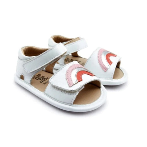 Old Soles Rainbow Bambini Sandal - Snow/Pearlised Pink/Silver/Bright Red