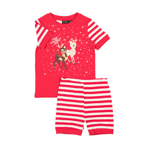 Rock Your Kid - comet & cupid SS PJ set- red/cream stripe