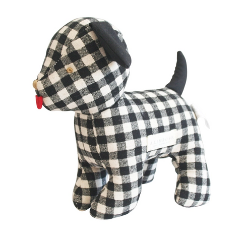 Alimrose musical puppy black check linen