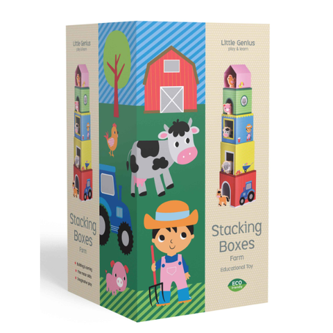 Little Genius Play & Learn - Stacking Boxes - Farm