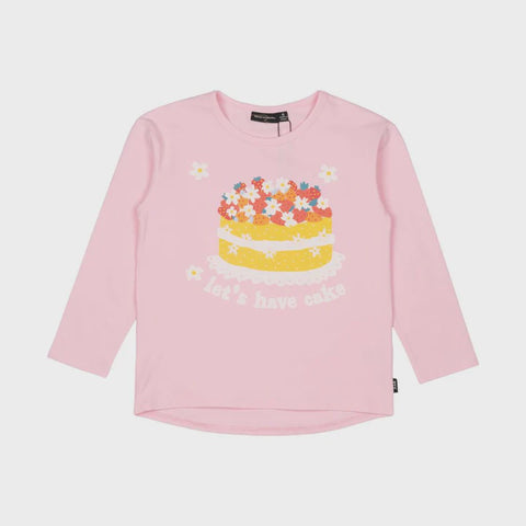 Rock Your Kid Lets Have Cake Long Sleeve T Shirt - pink