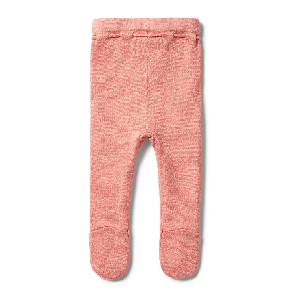 Wilson & Frenchy - baby girl - Flamingo Fleck Knitted Legging with Feet