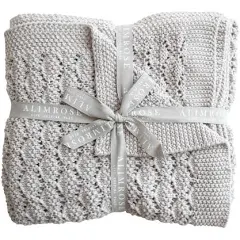 Alimrose - Heritage Knit Baby Blanket - Cloud