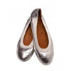 Walnut - Girls Ava Leather Elastic shoe - Silver