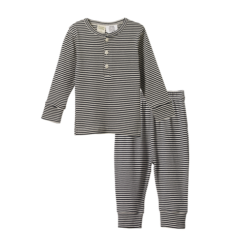 Nature Baby - Long Sleeve Pyjamas - Navy Stripe
