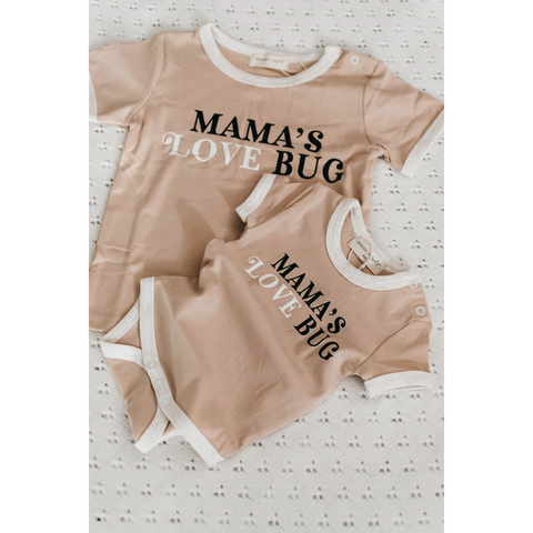 Piper Bug - Mama's Love Bug Romper/Tee - Peach