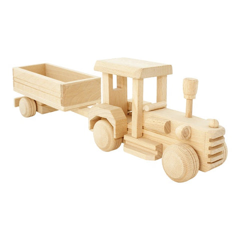 Happy Go Ducky Wooden Toy Tractor With Trailor- Ellie