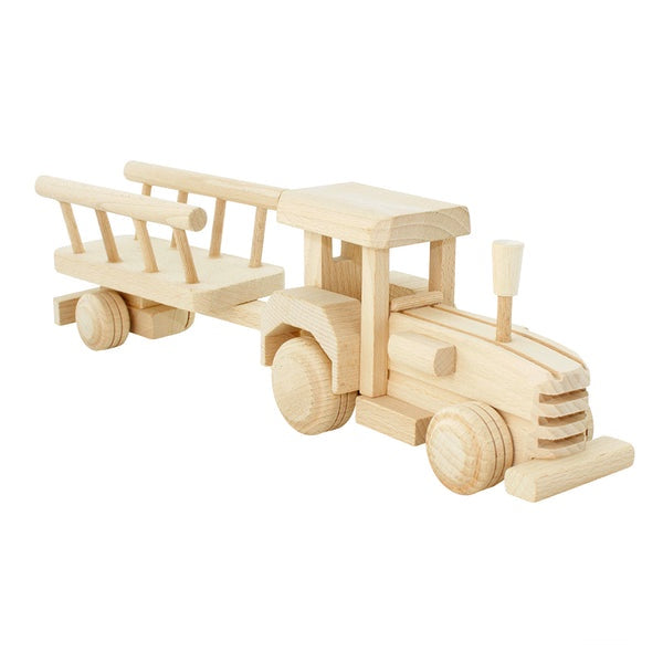 Happy Go Ducky Wooden Tractor With Trailer - Betty