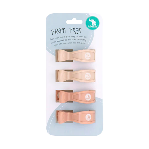 All4ella Pram Pegs - 4 Pack - Cream/Peach