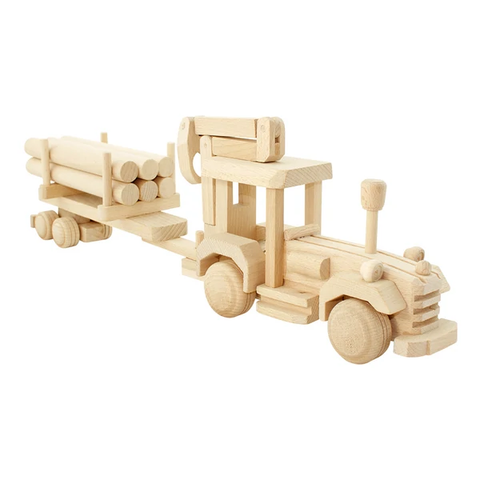 Happy Go Ducky - Wooden Tractor with Logs (Fergus)