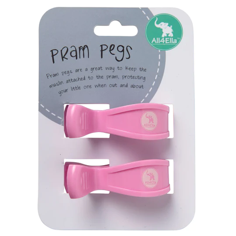 All4ella Pram Pegs - 2 Pack - Pastel Pink