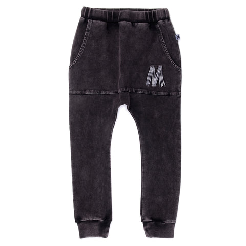 Minti - Blasted Pouch Trackies - Black Wash