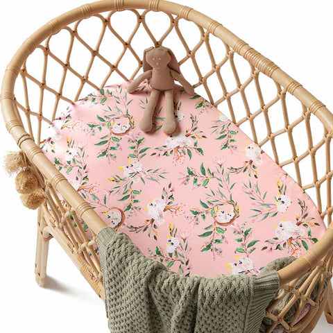 Snuggle Hunny - Fitted Bassinet/Change Cover Pad - Cockatoo