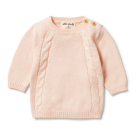 Wilson and Frenchy - Knitted Mini Cable Jumper - Blush