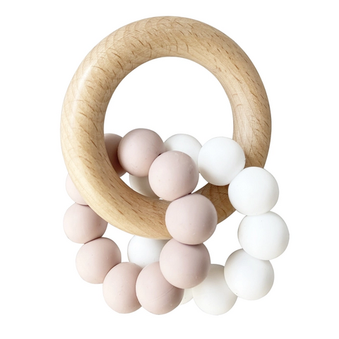 Alimrose - Double Silicone Teether Ring - Petal White