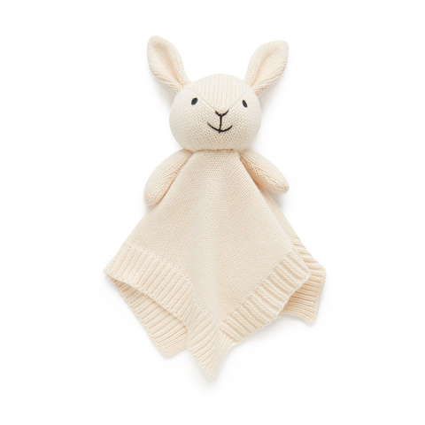 Purebaby - Knitted Bunny Comforter- Cloud