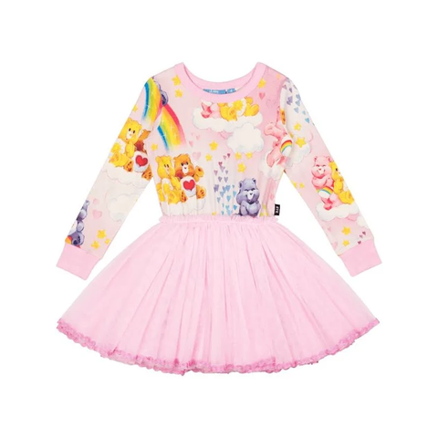 rock your kid - friendship and rainbows long sleeve circus dress - multi