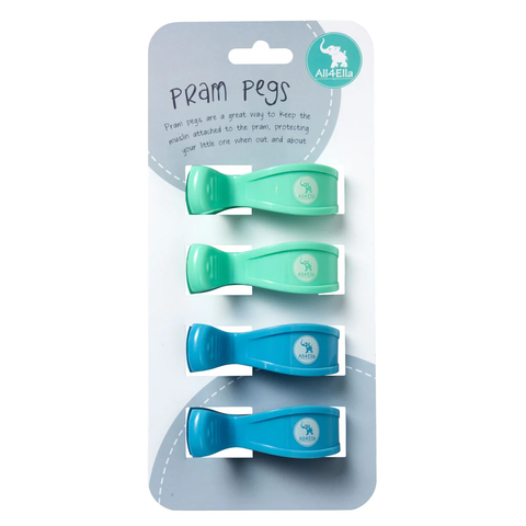 All4ella Pram Pegs - 4 Pack - Pastel Green/Blue