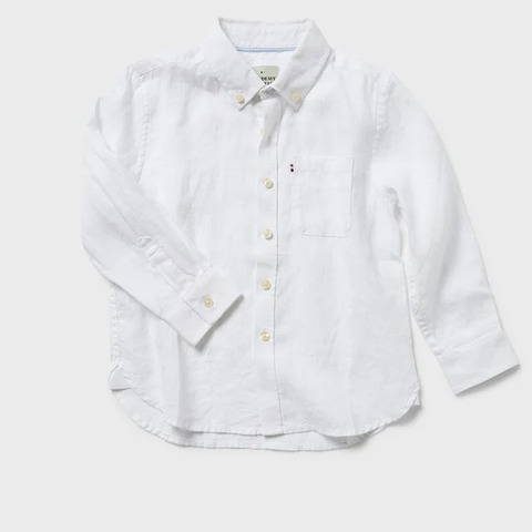 Academy Rookie  Hampton Linen Shirt - White