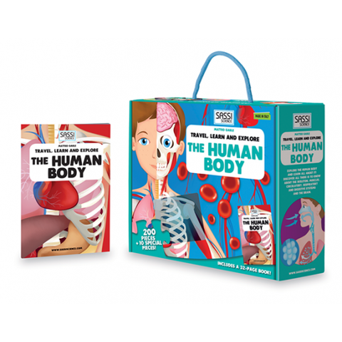 Sassi  Travel, Learn and Explore Puzzle and Book Set - The Human Body