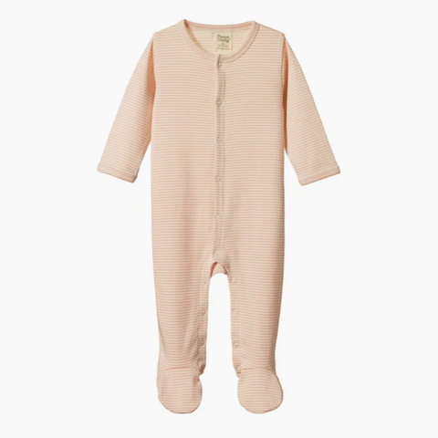 Nature Baby Stretch & Grow - rose dust pinstripe