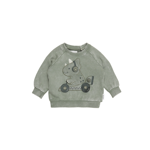 Huxbaby - Dino Racer Sweatshirt - Vintage Green
