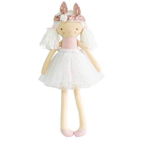 Alimrose Sienna Bunny Crown Doll- Pale Pink