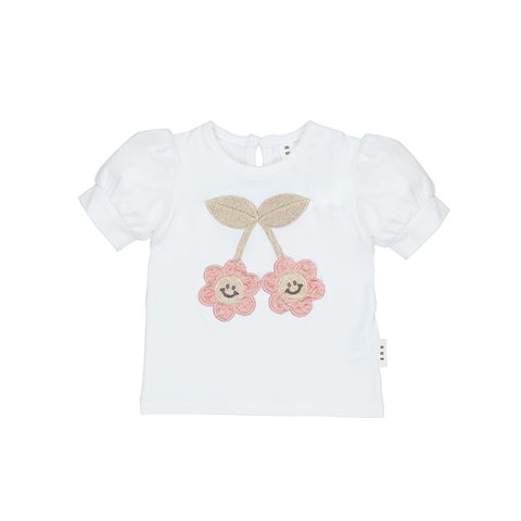 Huxbaby - Smile Flower Puff t-shirt - White