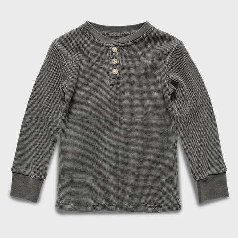 Academy Rookie - Sycamore LS Henley - charcoal