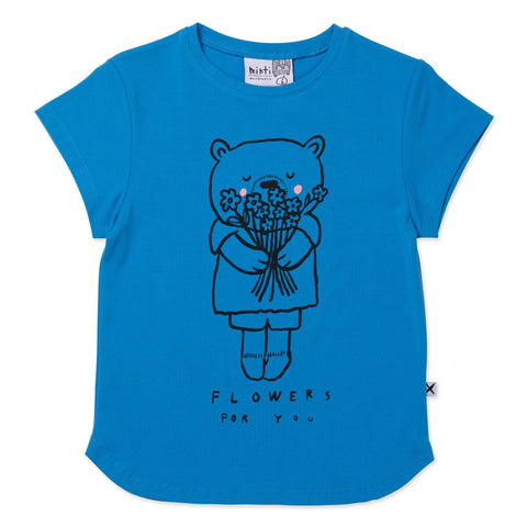 Minti Flowers For You Tee - Bright Blue