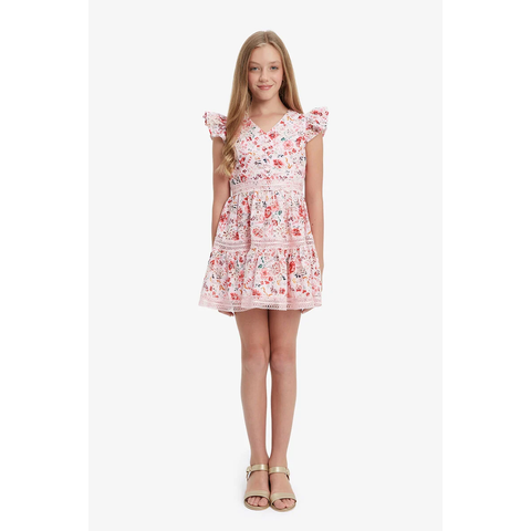 Zietta Floral Mini Dress - Blush Floral